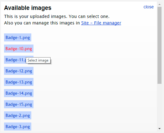 List of available images - plugin Badges for Shop-Script