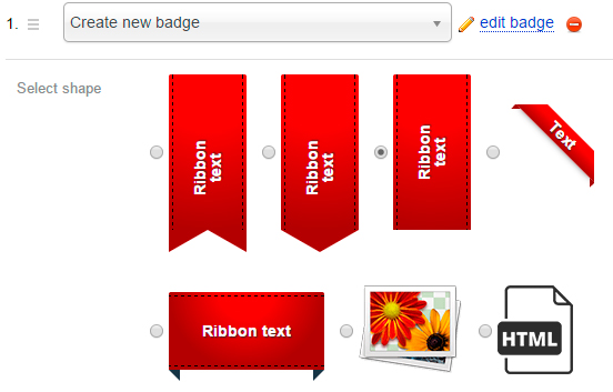 7 badge shapes - plugin Badges for Shop-Script