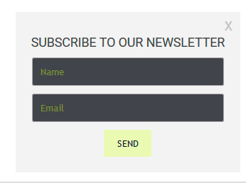 Subscribe form in popup block